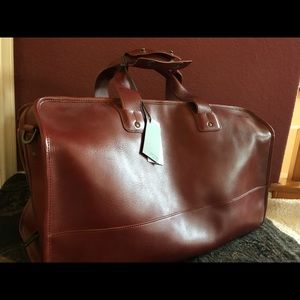 Unisex Jack Spade Maroon Leather Duffle Bag 💼